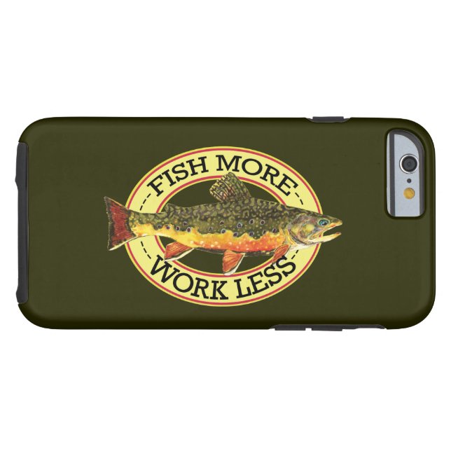 Coques Case-Mate iPhone Travailler moins, pêcher plus de pêcheurs (Dos (Horizontal))