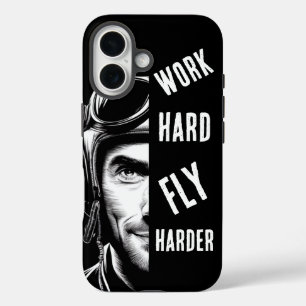 Coque Pour iPhone 16 TRAVAILLEZ dur, volez encore plus dur, Pilote, Ban