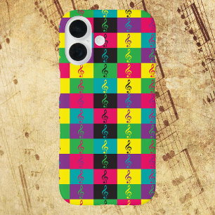 Coque Pour iPhone 16 Treble Clef Music Motif Bright