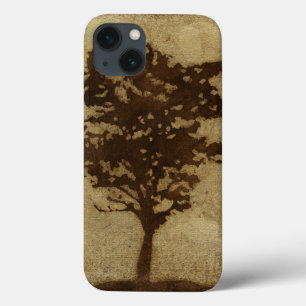 iPhone 13 Coque Tree Silhouette on Bronze Background