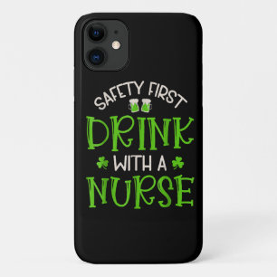 Case-Mate iPhone Case Trèfle Sécurité d'abord Buvez avec une infirmière