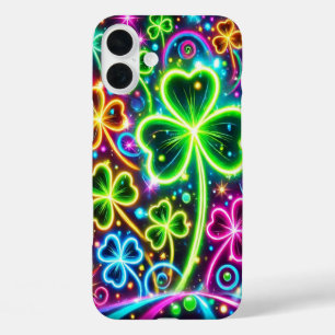 COQUE POUR iPhone 16 PLUS TRÈFLES IRLANDAIS CELTIQUES AUX COULEURS VIVES