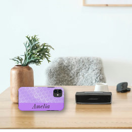 Case-Mate iPhone Case Treillis à huile violette brillant