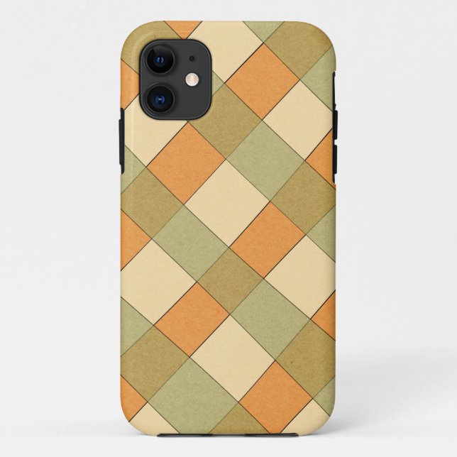 Coques Case-Mate iPhone treillis orange et vert (Dos)