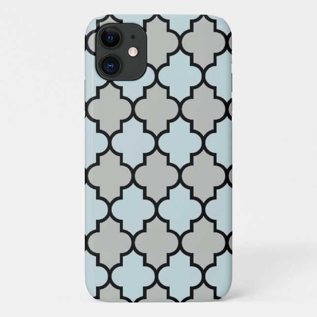 Coques Case-Mate iPhone Trellis Bleu, Quatrefoil, treillis marocain (Dos)