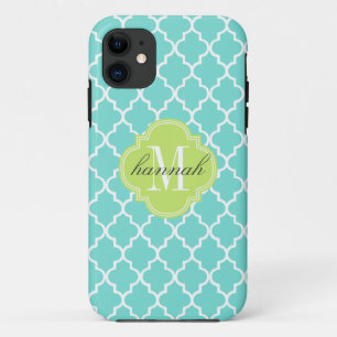 Etui iPhone Case-Mate Trellis marocain de tuiles d'Aqua personnalisé