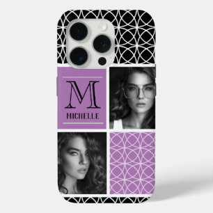 Coque Case-Mate iPhone Trellis Motif Photo Collage & Monogramme
