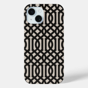 Coque Pour iPhone 15 Trellis noir rustique