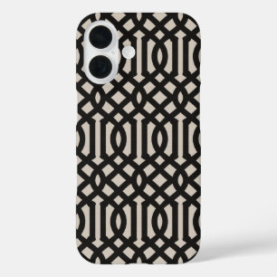 Coques iPhone 16 Trellis noir rustique