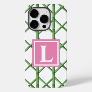 Coque Case-Mate iPhone Trellis Vert Prépa Motif Bambou Monogramme