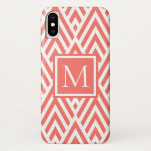 Case-Mate iPhone Case Trendy Coral Flèche Diamond Motif Avec Monogramme