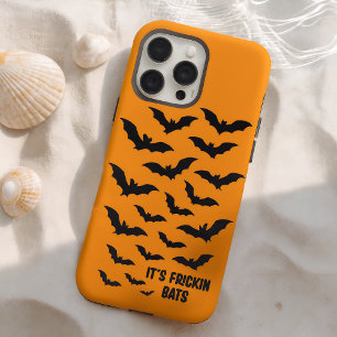Coque iPhone 16 Pro Max Trendy Funky Orange Éffrayant Halloween chauves-so