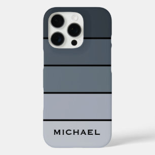 Coque iPhone 16 Pro Trendy Modern Space Gris Stripes