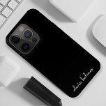 Coque Case-Mate iPhone Trendy Monogram | Name de script noir moderne<br><div class="desc">A simple stylish custom monogram design in informal casual handwritten script typographiy in striking monochrome and white. The monogram can easily be personalized to make a design as unique as you are! The perfect trendy poison ou accessoire pour un instant.</div>