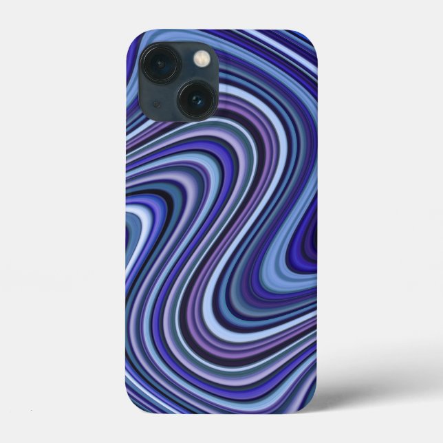 Coques Case-Mate iPhone Très Unique Motif de ligne courbe couleur bleu (Verso)