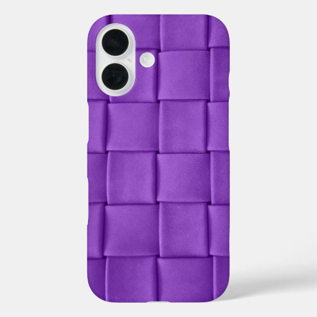 Coques Case-Mate iPhone Tresse en cuir violet en treillis (Verso)