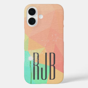 Coque Pour iPhone 16 Triangle abstrait avec pissenlit blanc