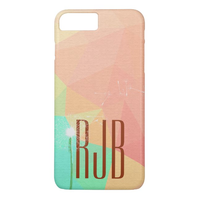 Coques Case-Mate iPhone Triangle abstrait avec pissenlit blanc (Dos)