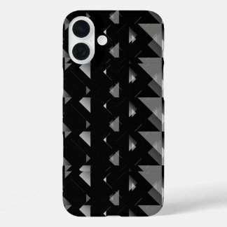 Coque Pour iPhone 16 Plus Triangle gris noir géométrique