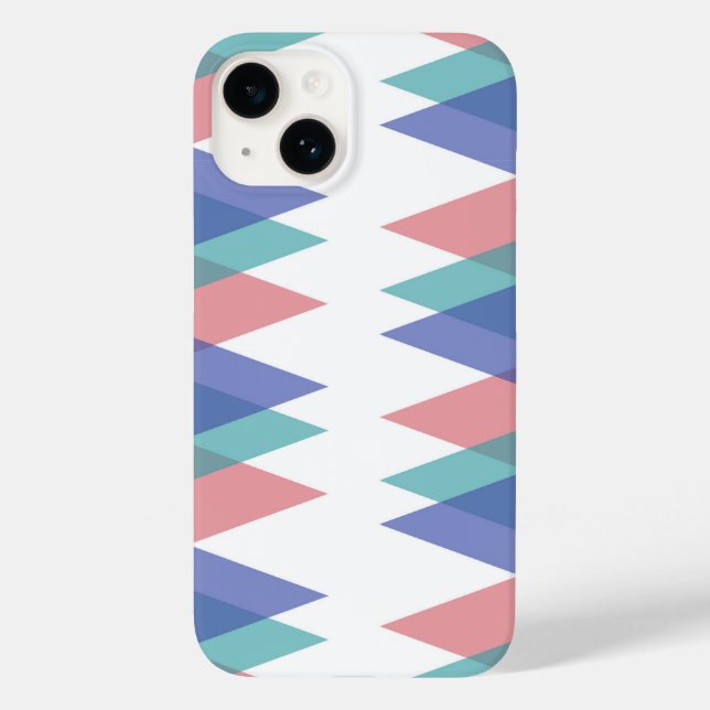 Coques Case-Mate iPhone Triangles bleu et corail (Verso)