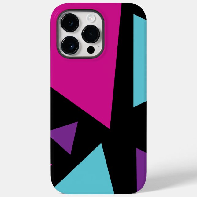 Coques Case-Mate iPhone Triangles en rose, violet, bleu et noir (Verso)