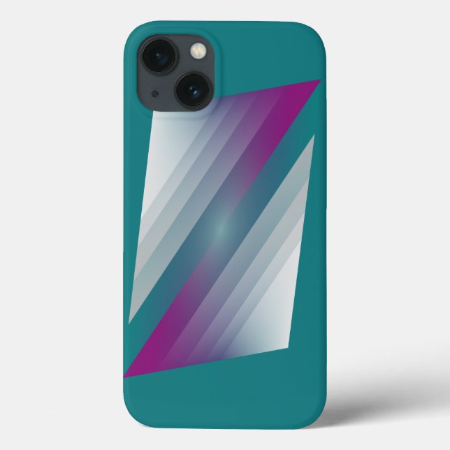 Coques Case-Mate iPhone triangles gris magenta turquoise (Verso)