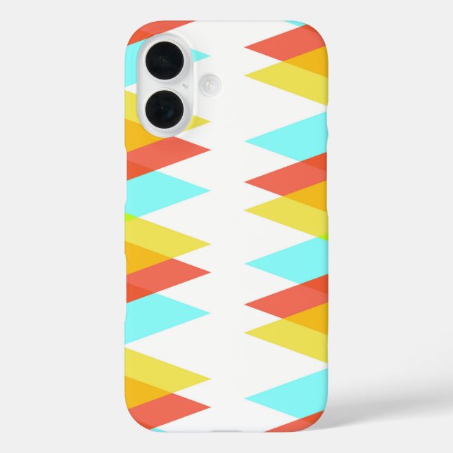 Coques Case-Mate iPhone Triangles jaunes, rouges et bleus cadets (Verso)