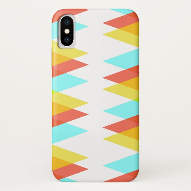 Coques Case-Mate iPhone Triangles jaunes, rouges et bleus cadets (Dos)