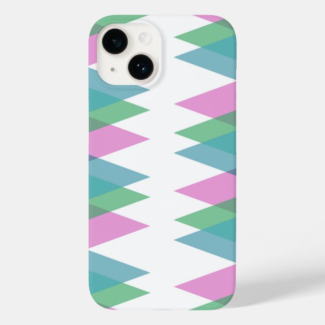 Coques Case-Mate iPhone Triangles rose et vert (Verso)