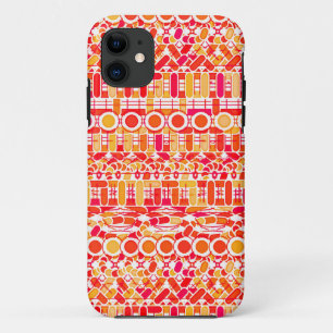 Coque Case-Mate iPhone Tribal Batik - corail orange et corail rose