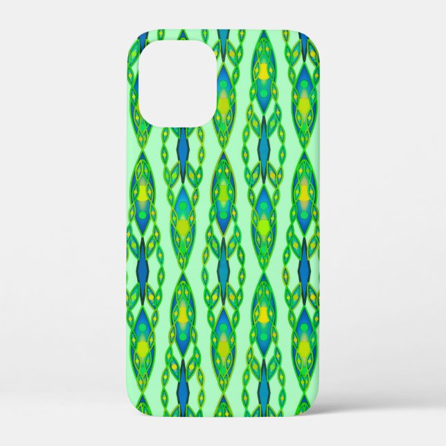 Coques Case-Mate iPhone Tribal Batik - Mint, Emerald Green et Blue (Verso)
