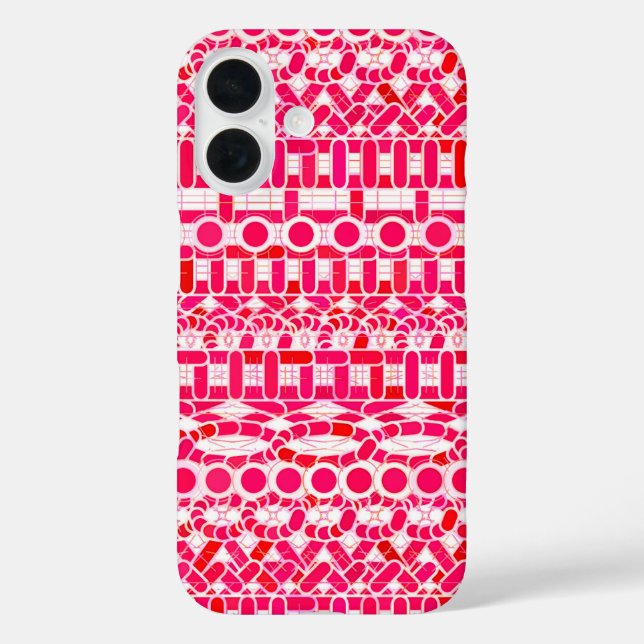 Coques Case-Mate iPhone Tribal Batik - Rouge profond, marron et blanc (Verso)