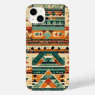 Coque Case-Mate iPhone tribu rouge vert brun blanc rond forme