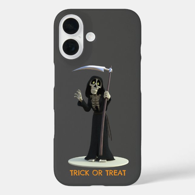 Coques Case-Mate iPhone Trick or Treat. Grim Reaper de dessin animé (Verso)