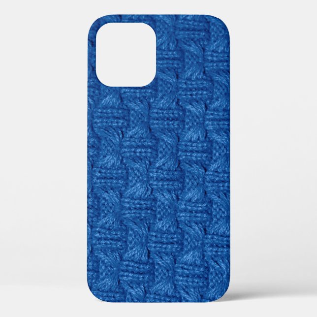 Coques Case-Mate iPhone Tricot de texture. Bleu pullover. ma en tissu moti (Verso)