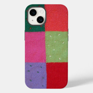 Coque Case-Mate iPhone tricot rétro à la main coloré patchwork carrés