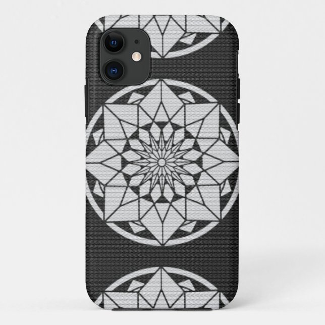 Coques Case-Mate iPhone Tricot Star Mandala noir et blanc (Dos)
