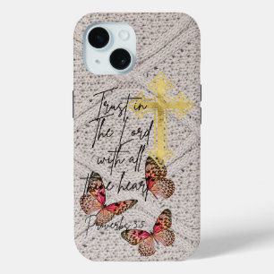 Coque Case-Mate iPhone Tricot tendance et divin Croix Papillons Beurre Ro