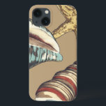 Etui iPhone 13 Trio Shell sur Khaki<br><div class="desc">Megan Meagher est connue pour ses oeuvres d'art simples. C'est une grande image d'art décoratif qui capte la vie marine avec une étoile de mer jaune et une coquille de conque bleue et rouge. Obtenez cette impression fine d'art aujourd'hui sur couleur kaki sur votre produit Zazzle.</div>