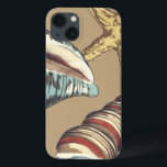 Etui iPhone Case-Mate Trio Shell sur Khaki<br><div class="desc">Megan Meagher est connue pour ses oeuvres d'art simples. C'est une grande image d'art décoratif qui capte la vie marine avec une étoile de mer jaune et une coquille de conque bleue et rouge. Obtenez cette impression fine d'art aujourd'hui sur couleur kaki sur votre produit Zazzle.</div>
