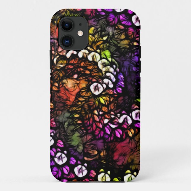 Coques Case-Mate iPhone Trippal fractal violet psychédélique arc-en-ciel (Dos)