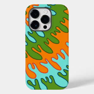 Coque Case-Mate iPhone Trippy Green Orange Liquid Dripe Motif Y2K
