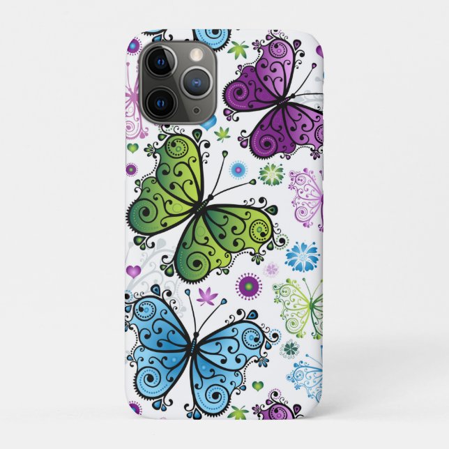 Coques Case-Mate iPhone Trippy Hippy Butterfly Retro (Dos)