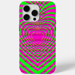 Coque Case-Mate iPhone Trippy Neon rose vert Hypnotique Motif d'amour du 
