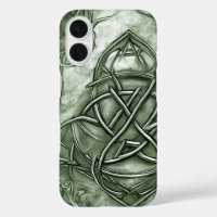 Triquetra Trinity Sage de noeud Vert Faux Metallic