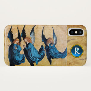 ETUI iPhone Case-Mate TROIS ANGELS DE NOËL EN MONOGRAM DE PARCHEMENT BLE