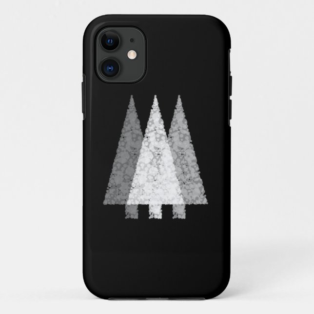 Coques Case-Mate iPhone Trois arbres en noir et blanc. (Dos)