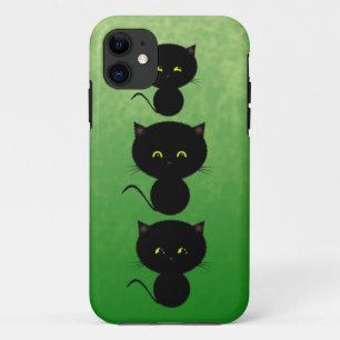 Case-Mate iPhone Case Trois chats noirs en vert