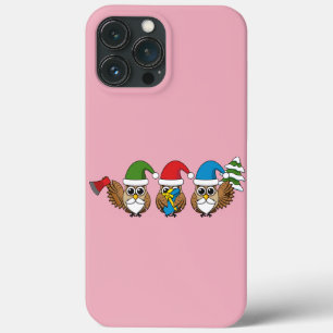 Case-Mate iPhone Case Trois chouettes naines de Noël amusantes