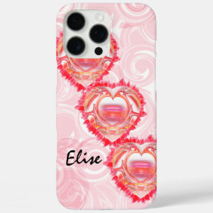 Coques iPhone 16 Pro Max Trois cœurs déchirés empilés en diagonale personna